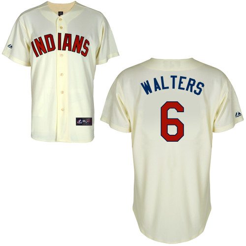 Zach Walters #6 Youth Baseball Jersey-Cleveland Indians Authentic Alternate 2 White Cool Base MLB Jersey
